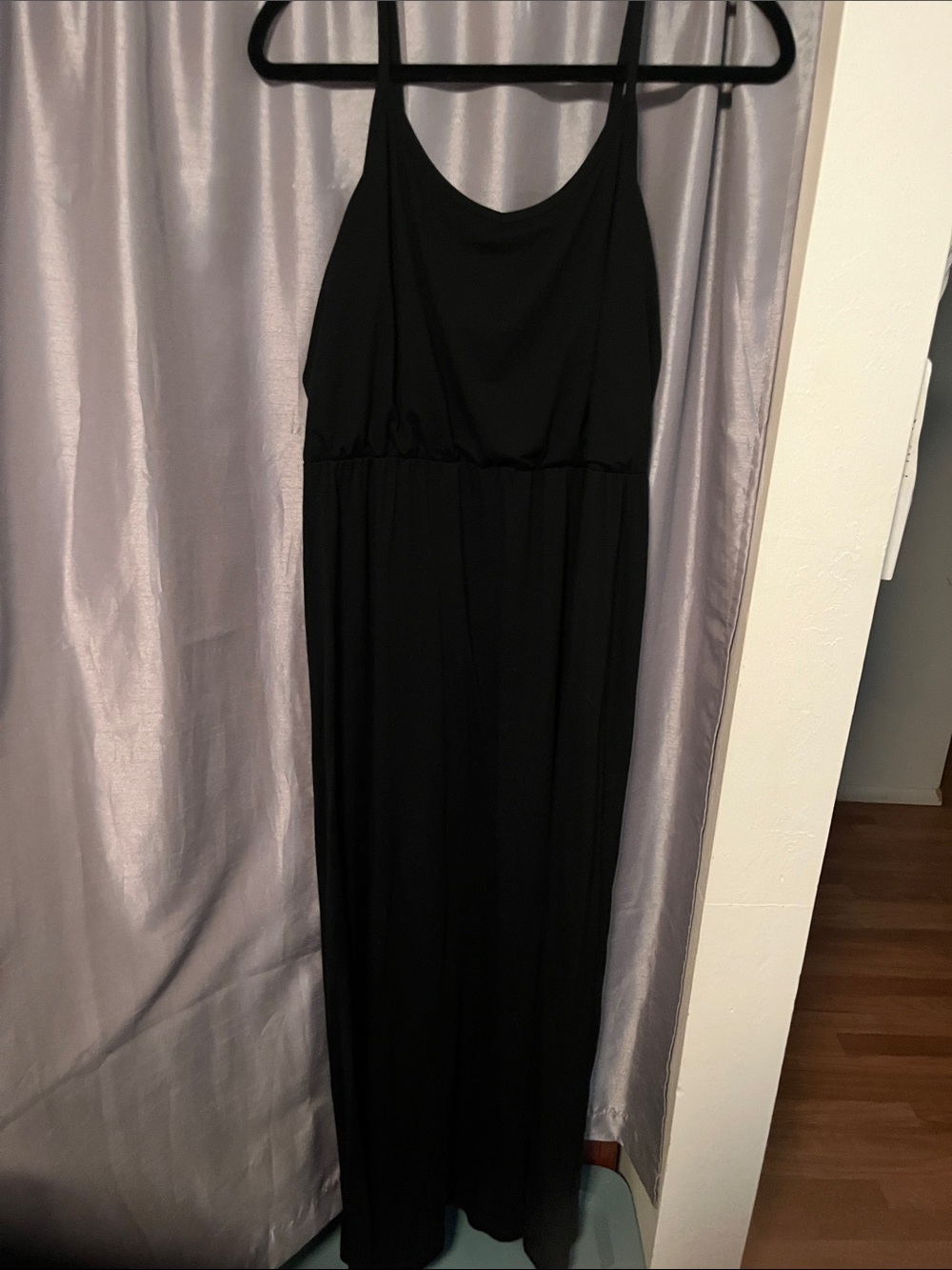 Mossimo Supply Co. Black Spaghetti-Strap Maxi Dress with Elastic Waist